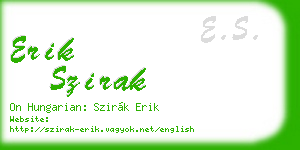 erik szirak business card